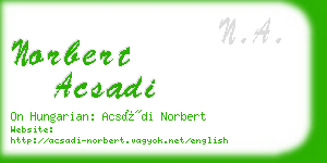 norbert acsadi business card